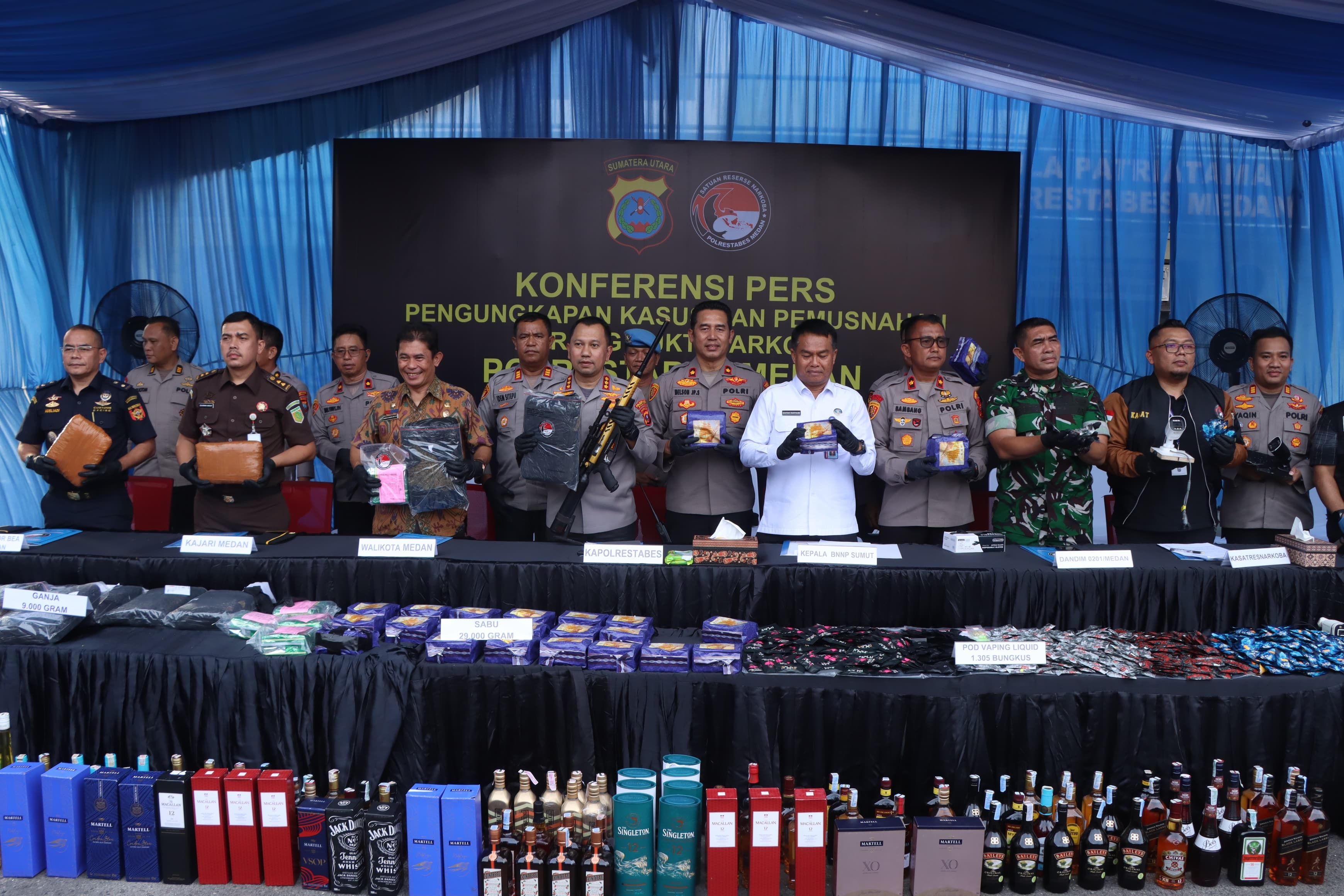 MEDAN DARURAT NARKOBA! Polrestabes Medan Gulung 1.187 Kasus dalam 300 Hari, Pengungkapan Meroket 85 Persen