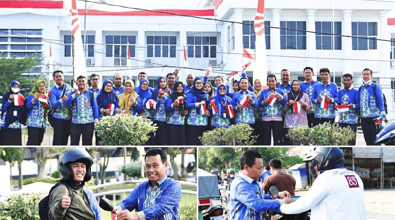 Sambut HUT ke-81 RI, BKPP Labuhanbatu Bagikan 100 Bendera Merah Putih Gratis ke Pengendara
