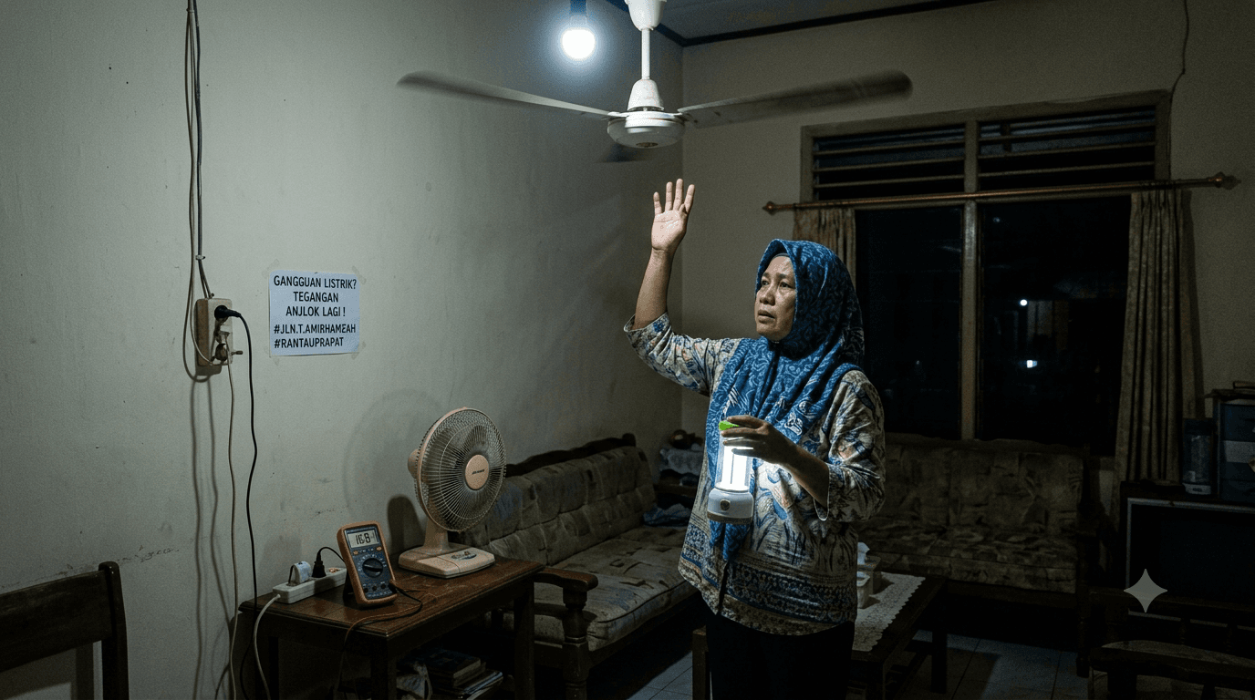 Warga Labuhanbatu Eluhkan Anjloknya Tegangan Listrik Berulang, Elektronik Terancam Rusak