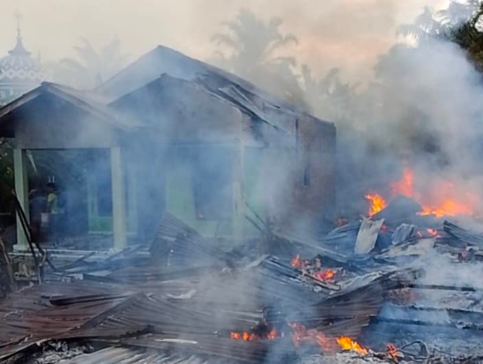 Dua Rumah Ludes Terbakar, Ketiadaan Damkar di Pelosok Labuhanbatu Kembali Disorot
