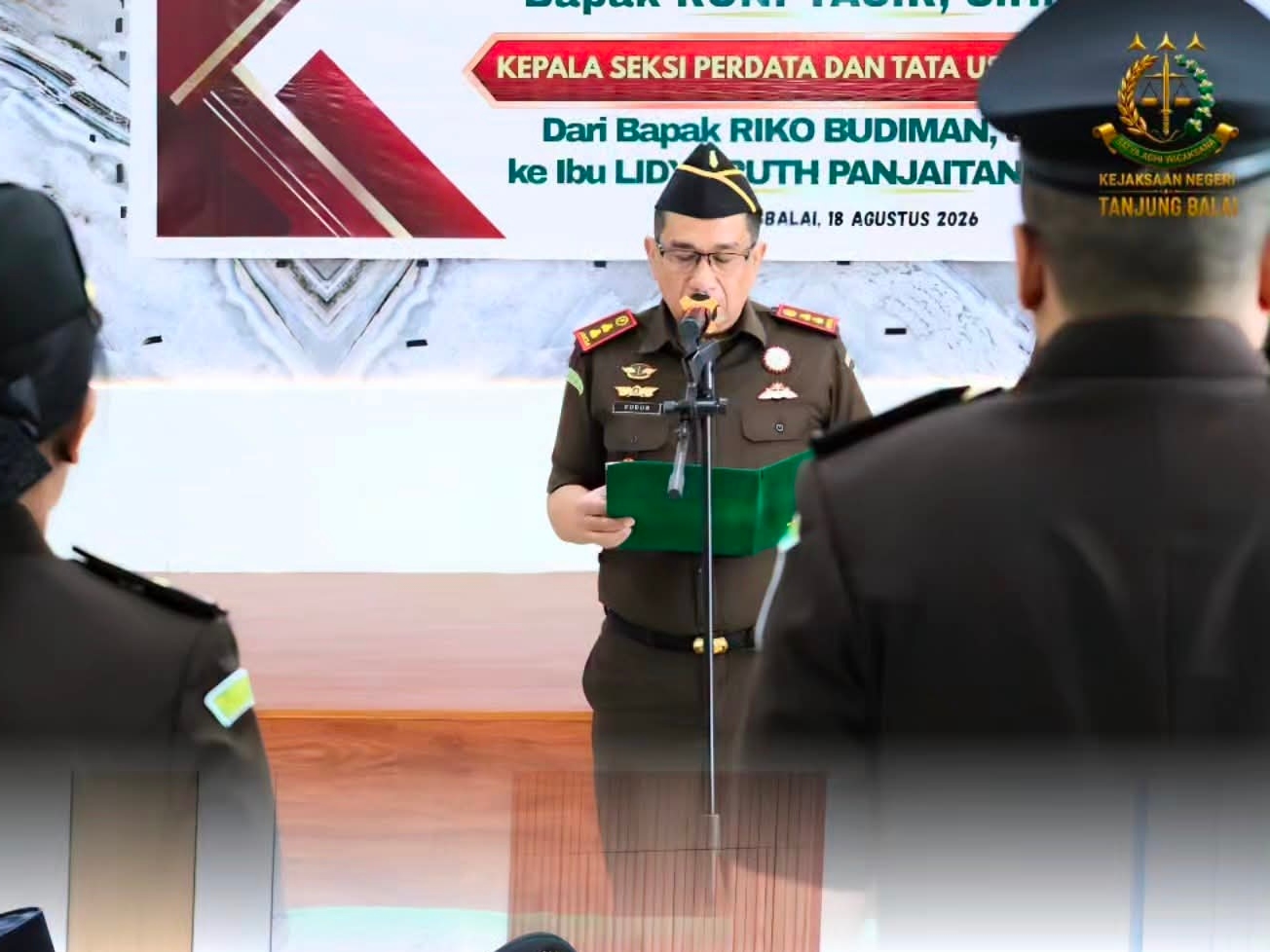 Penyegaran Organisasi, Kejari Tanjung Balai Lantik Kasi Pidsus dan Kasi Datun Baru