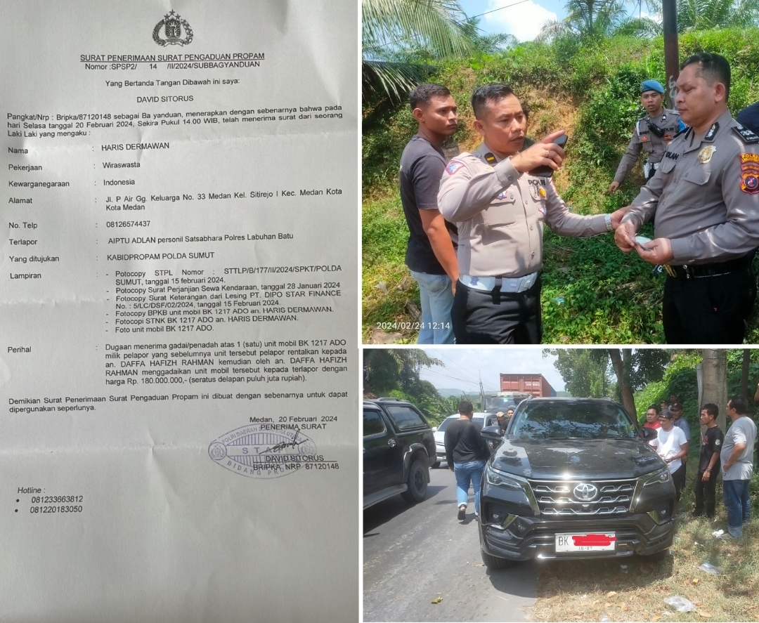 Dilaporkan Ke Propam Poldasu, Diduga Oknum Polisi Berpangkat Aiptu Polres Labuhanbatu Penadah 3 Unit Mobil