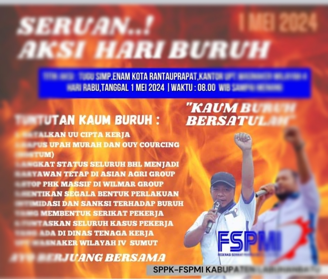 Luar Biasa.. Di Gaji Negara, Kades S2 Bilah Hulu Ikut Aksi Unjuk Rasa May Day Hari Buruh