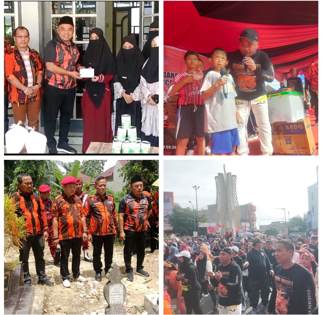 HUT Pemuda Pancasila Ke-65, Ketua Andi Suhaimi Berbagi ke Panti Asuhan dan Berziarah