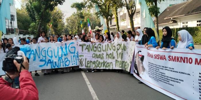 Demo Lagi! Siswa SMKN 10 Medan Kecewa, Sekolah Dianggap Tak Becus Input Data, Kepsek Diminta Mundur