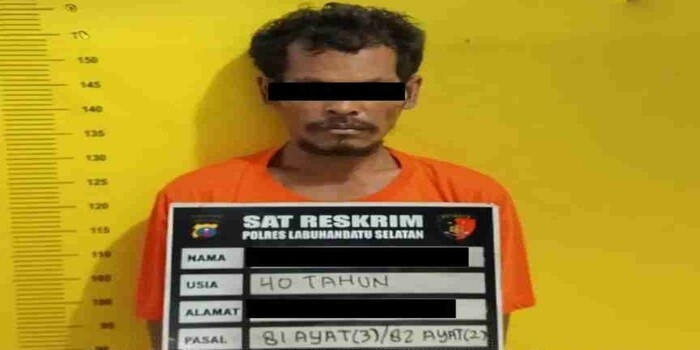 Polisi Tangkap Ayah di Labusel yang Terbukti Cabuli Anak Kandung Selama 2 Tahun! Terdakwa Sempat Kabur ke Riau!