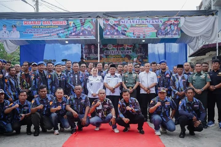 Bupati Maya Ajak Bersama Sukseskan Visi Misi di Pelantikan Satgas Inti Mahasakti Karya DPD IPK Labuhanbatu