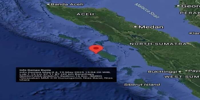 Gunungsitoli Diguncang Gempa Dangkal M4,6, BMKG Imbau Warga Tetap Waspada