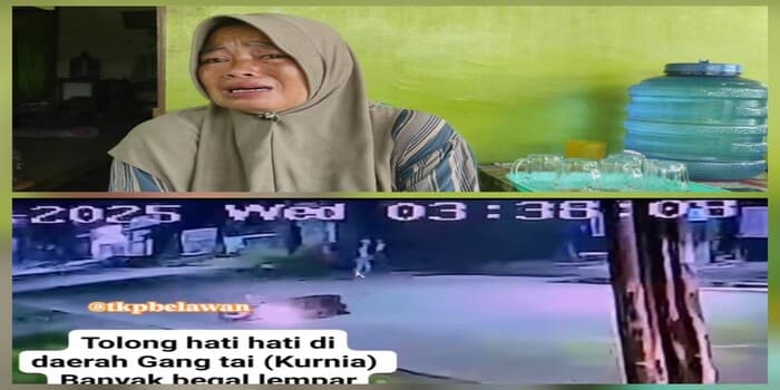 Innalillahi! Video CCTV Ungkap Pembegalan Sadis yang Tewaskan Tukang Ojek di Medan - Pelaku Masih Buron