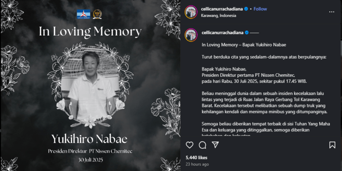 Duka Industri Otomotif: Yukihiro Nabae, Presdir Nissen Chemitec yang Peduli Pelatihan Teknisi Muda, Tewas Tertimpa Truk