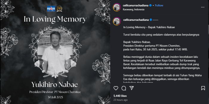 Duka Industri Otomotif: Yukihiro Nabae, Presdir Nissen Chemitec yang Peduli Pelatihan Teknisi Muda, Tewas Tertimpa Truk