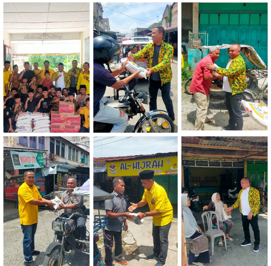 Ketua DPD Partai Golkar Sumatera Utara Dan Labuhanbatu Berbagi Bantuan Sembako