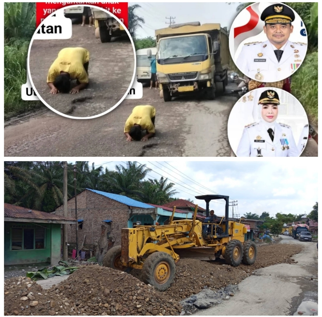 Sujud Ayah Terkabul, Bupati Labuhanbatu Gerak Cepat Atasi Perbaiki Jalan Rusak Jalan Provinsi